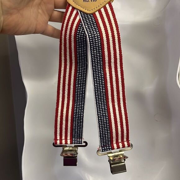 Custom Leather Craft Americana Adjustable No. 110 Suspenders Silver-Tone Clips - Picture 13 of 15